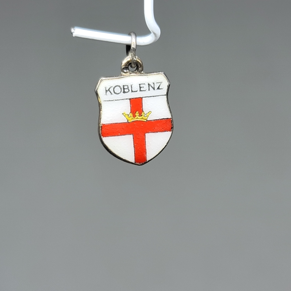 Koblenz Enameled Travel Shield Silver Charm